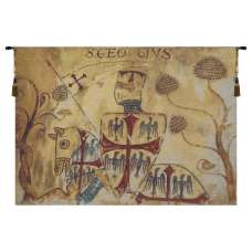 Chevaliers Left Panel Belgian Tapestry Wall Hanging