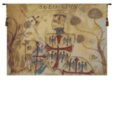 Chevaliers Left Panel Flanders Tapestry Wall Hanging