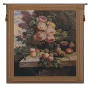 Monkey In Still Life II Belgian Tapestry Wall Hanging - 37 in. x 39 in. Cotton/Viscose/Polyester by Charlotte Home Furnishings