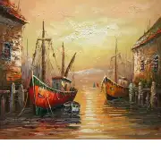 Harbor Sunset Canvas Wall Art