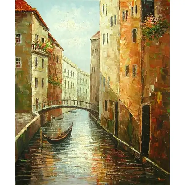 Gondola Canal Canvas Oil Painting
