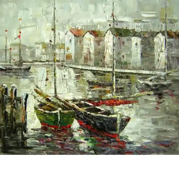 Two Sailboats Canvas Oil Painting