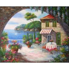 Seaside Cafe Canvas Wall Art