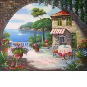 Seaside Cafe Canvas Oil Painting