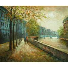 Walk Along the Canal Canvas Wall Art