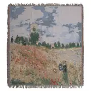 Monet's Coquelicots Belgian Throw - 58 in. x 58 in. Cotton by Claude Monet