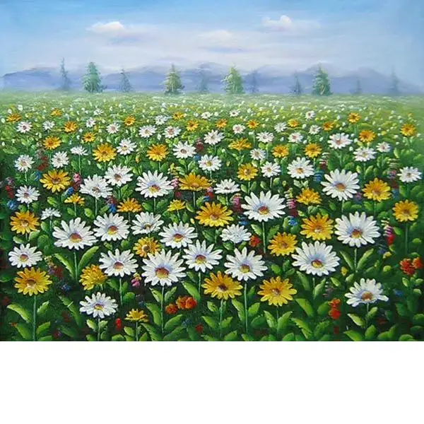 Field of Wildflowers Canvas Oil Painting