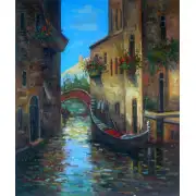 Gondola in Canal Canvas Wall Art