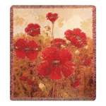 Garden Red Poppies Decorative Afghan Throws