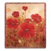 Garden Red Poppies Afghan Throws