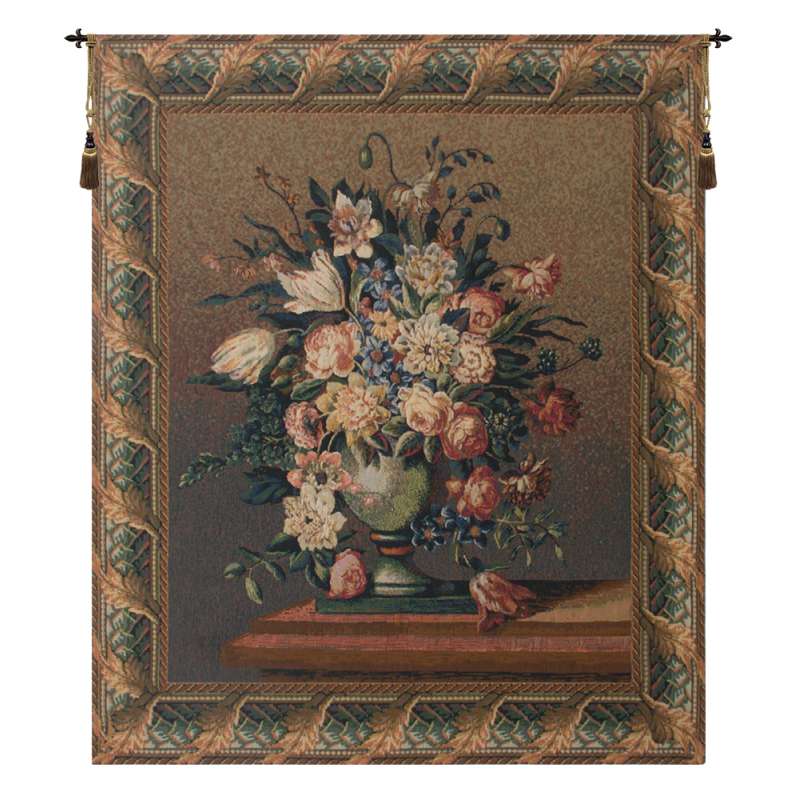 Breughel's Vase Dark Belgian Tapestry Wall Hanging