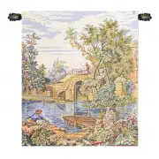 Fishing At The Lake Italian Tapestry - 16 in. x 18 in. Cotton/Viscose/Polyester by Francois Boucher