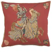 Blue Knight Belgian Cushion Cover - 18 in. x 18 in. Cotton by Charlotte Home Furnishings