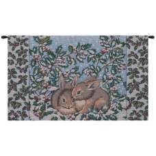 Holiday Bunnies Italian Tapestry Wall Hanging