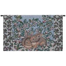 Holiday Bunnies Italian Wall Hanging Tapestry