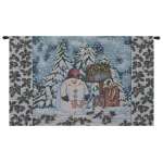 Holiday Snowman Italian Wall Hanging Tapestry