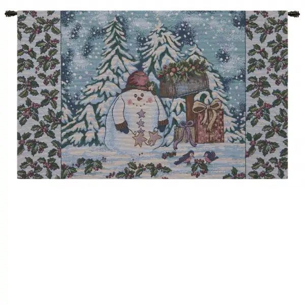 Holiday Snowman Italian Wall Tapestry