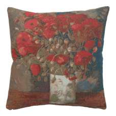 Van Gogh Poppies Decorative Tapestry Pillow