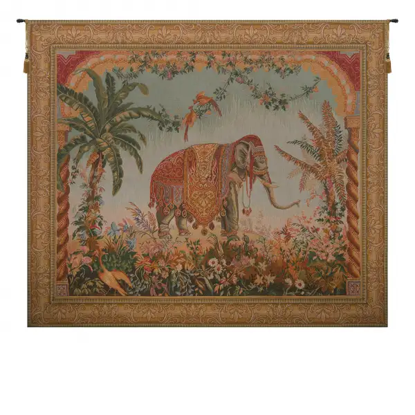 Charlotte Home Furnishing Inc. France Tapestry - 33 in. x 26 in. Jean-Baptiste Huet | Royal Elephant French Wall Tapestry