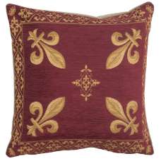 Fleur de Lys Red II European Cushion Covers