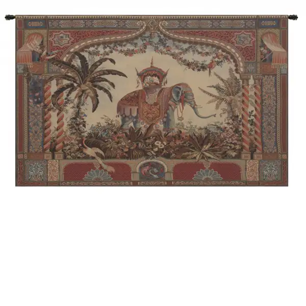 Charlotte Home Furnishing Inc. Belgium Tapestry - 42 in. x 27 in. Jean-Baptiste Huet | The Elephant European Tapestry