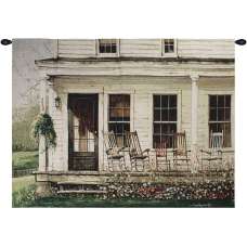 Back Porch Gathering Fine Art Tapestry