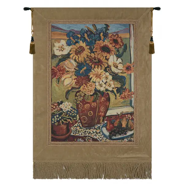 Sunflowers At Window Wall Tapestry