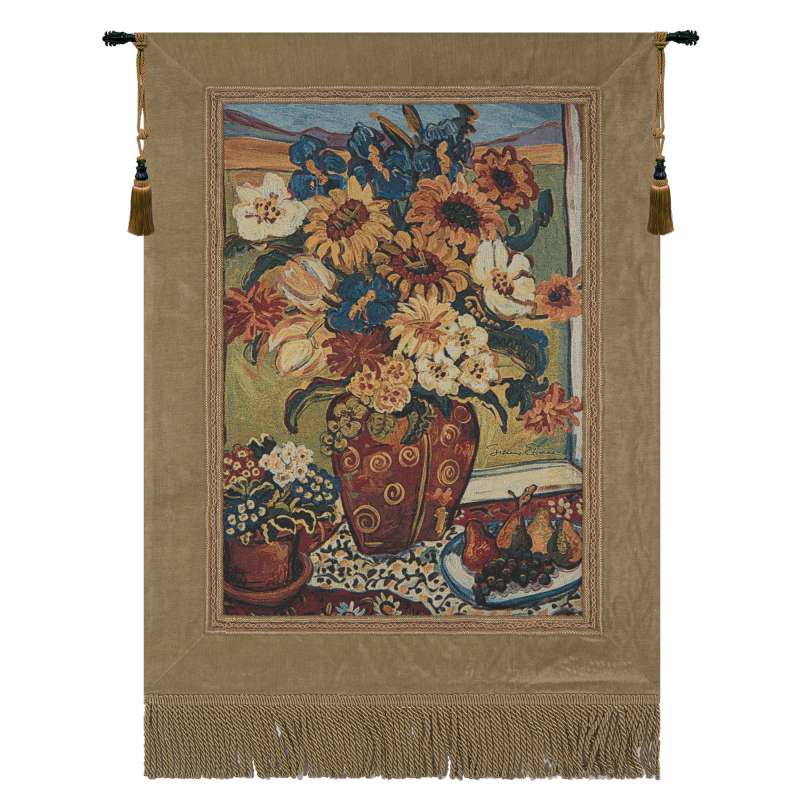 Sunflowers At Window Fine Art Tapestry