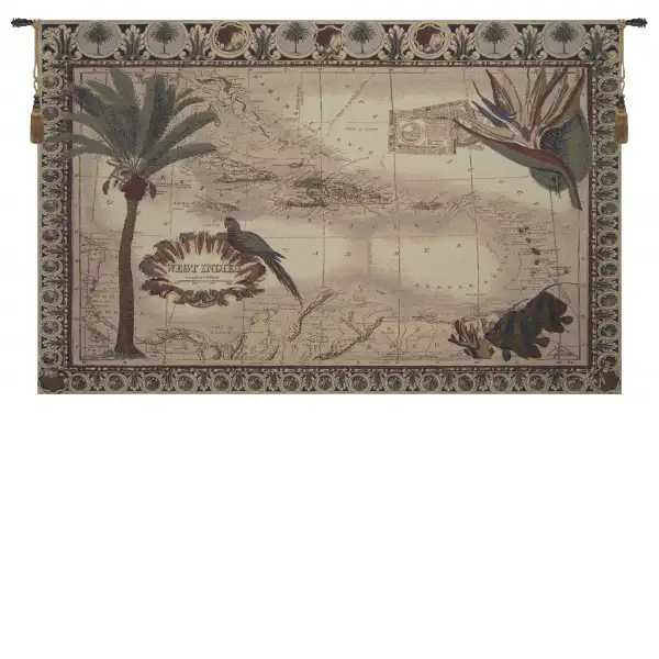 Map of West Indies Wall Tapestry