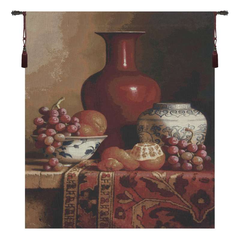 Crimson Still life Tapestry Wall Hanging