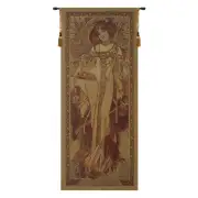 Art Noveau Autumn Belgian Tapestry - 24 in. x 61 in. SoftCottonChenille by Alphonse Mucha