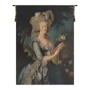 Marie Antoinette with Rose Belgian Tapestry Wall Hanging