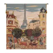 Eiffel Naif Belgian Tapestry Wall Hanging - 19 in. x 26 in. Cotton by Charlotte Home Furnishings