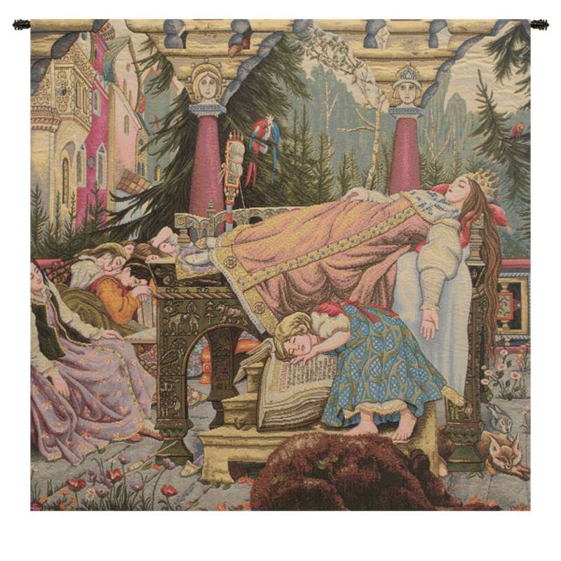 Sleeping Beauty Italian Square Italian Tapestry Wall Hanging