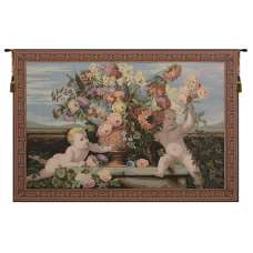 Angels and Flowers Italian Tapestry Wall Hanging
