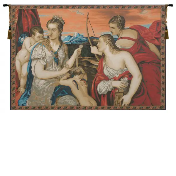 Venus Blindfolds Cupid Italian Wall Tapestry