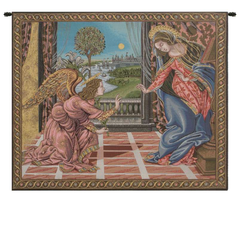 Annunciation Botticelli Italian Tapestry Wall Hanging