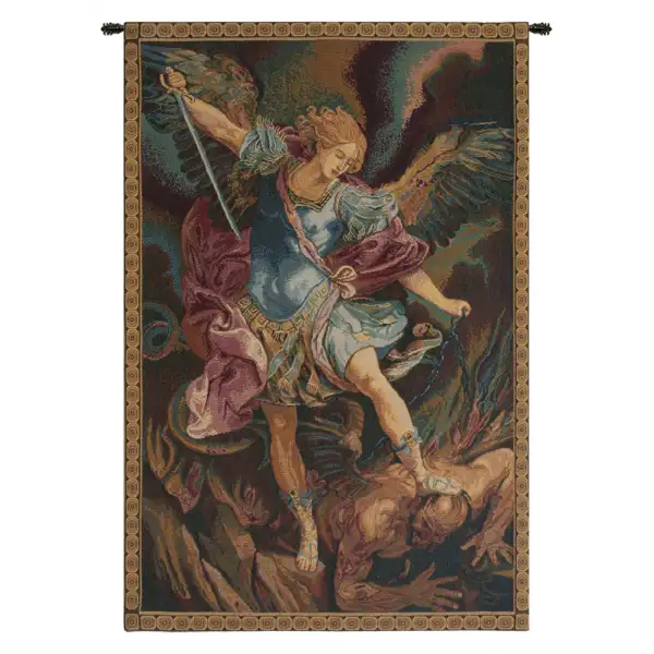 St. Michael Italian Tapestry - 17 in. x 26 in. Cotton/Viscose/Polyester by Guido Reni