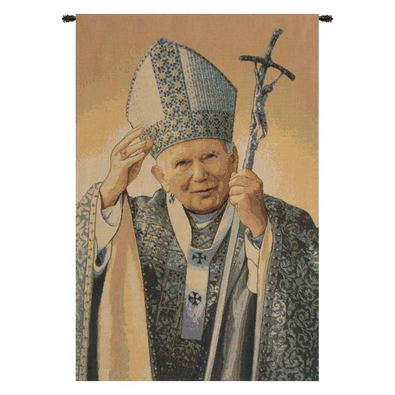 Papa Wojtyla Pope John Paul II Italian Tapestry Wall Hanging