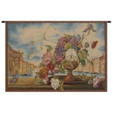 Venice Balcony with Flowers Italian Wall Hanging Tapestry