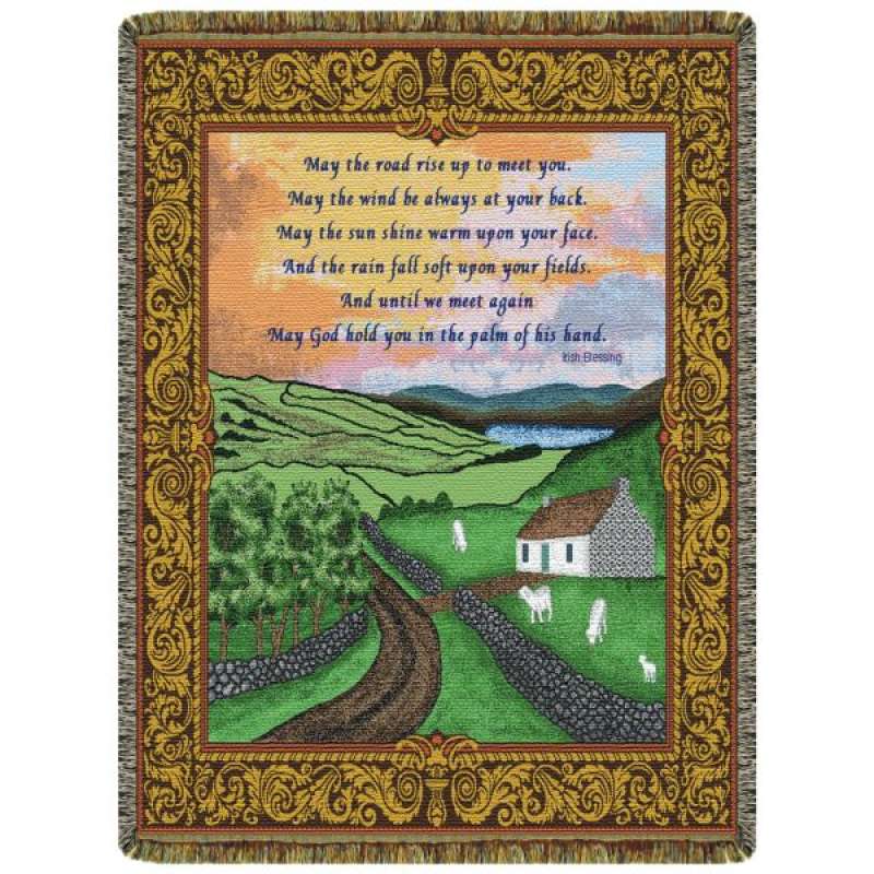 Irish Blessing  Tapestry Throw