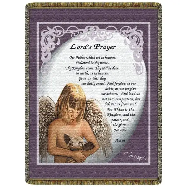 The Lord's Prayer  Tapestry Afghan Throw