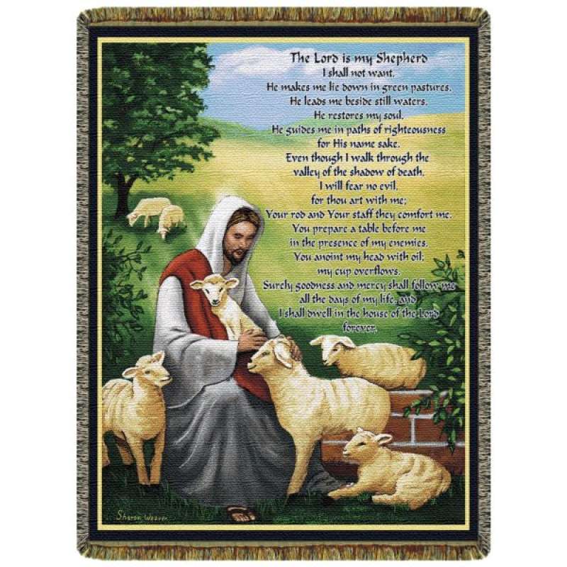 The Lord Is My Shepherd  Tapestry Throw