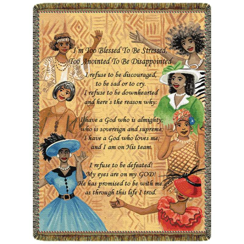 Too Blessed to be Stressed  Tapestry Throw