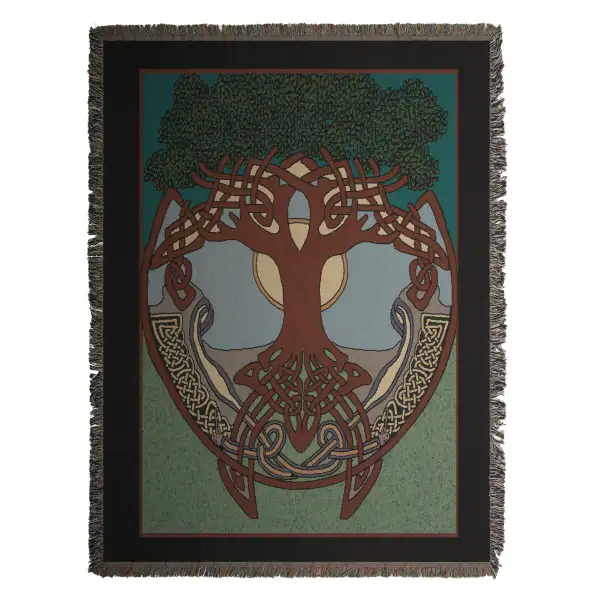 Celtic Tree Tapestry Afghan Throw