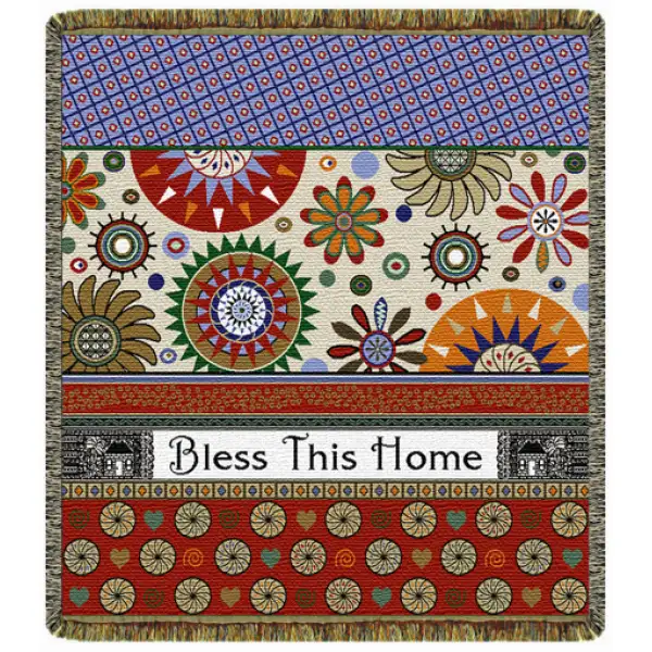Bless This Home  Tapestry Afghan Throw