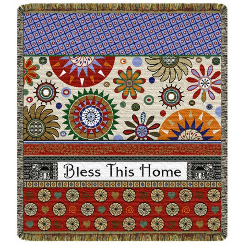 Bless This Home  Tapestry Throw