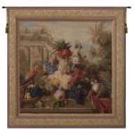 Bouquet Exotique with Monkey European Tapestry Wall hanging