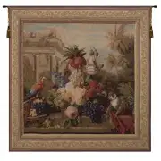 Bouquet Exotique With Monkey French Wall Tapestry - 58 in. x 58 in. Wool/cotton/others by Charlotte Home Furnishings