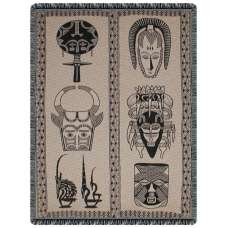 African Masks  Tapestry Throw